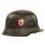 Original German WWII M34 Square Dip NSDAP Double Decal Civic Police Steel Helmet with 57cm Liner & Chinstrap - Ordnungspolizei Original Items