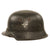 Original German WWII M34 Square Dip NSDAP Double Decal Civic Police Steel Helmet with 57cm Liner & Chinstrap - Ordnungspolizei Original Items