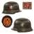 Original German WWII M34 Square Dip NSDAP Double Decal Civic Police Steel Helmet with 57cm Liner & Chinstrap - Ordnungspolizei Original Items