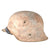 Original German WWII Refurbished M42 Army Heer Winter Camouflage Helmet with Aged Replica Liner and Chinstrap - stamped ET62 Original Items