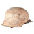 Original German WWII Refurbished M42 Army Heer Winter Camouflage Helmet with Aged Replica Liner and Chinstrap - stamped ET62 Original Items