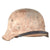 Original German WWII Refurbished M42 Army Heer Winter Camouflage Helmet with Aged Replica Liner and Chinstrap - stamped ET62 Original Items