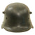 Original Imperial German WWI M16 Stahlhelm Army Helmet Shell with Partial Leather Liner & Wartime-Refurbishment & Repaint - Marked ET64 Original Items