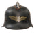 Original German WWII M34 Square Dip Fire Luftschutz Protection Police Helmet Shell with Double Decals & Comb Original Items