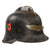 Original German WWII M34 Square Dip Fire Luftschutz Protection Police Helmet Shell with Double Decals & Comb Original Items