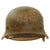 Original German WWII Luftwaffe M42 Single Decal Camouflage Overpaint Helmet with 1944 Dated 56cm Liner and Replica Chinstrap - Stamped ckl64 Original Items