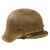 Original German WWII Luftwaffe M42 Single Decal Camouflage Overpaint Helmet with 1944 Dated 56cm Liner and Replica Chinstrap - Stamped ckl64 Original Items