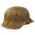 Original German WWII Luftwaffe M42 Single Decal Camouflage Overpaint Helmet with 1944 Dated 56cm Liner and Replica Chinstrap - Stamped ckl64 Original Items