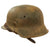 Original German WWII Luftwaffe M42 Single Decal Camouflage Overpaint Helmet with 1944 Dated 56cm Liner and Replica Chinstrap - Stamped ckl64 Original Items