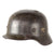 Original German WWII Battle Damaged Double Decal Civic Police M35 Steel Combat Helmet with 56cm Liner & Broken Chinstrap - SE64 Original Items