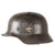 Original German WWII Battle Damaged Double Decal Civic Police M35 Steel Combat Helmet with 56cm Liner & Broken Chinstrap - SE64 Original Items