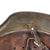 Original German WWII Battle Damaged Double Decal Civic Police M35 Steel Combat Helmet with 56cm Liner & Broken Chinstrap - SE64 Original Items
