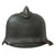 Original German WWII M34 Square Dip Fire Police Helmet with Rare Leather Neck Shield and Comb - Feuerwehr Original Items