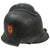 Original German WWII M34 Square Dip Fire Police Helmet with Rare Leather Neck Shield and Comb - Feuerwehr Original Items