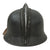 Original German WWII M34 Square Dip Fire Police Helmet with Rare Leather Neck Shield and Comb - Feuerwehr Original Items