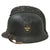 Original German WWII M34 Square Dip Fire Police Helmet with Rare Leather Neck Shield and Comb - Feuerwehr Original Items