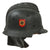 Original German WWII M34 Square Dip Fire Police Helmet with Rare Leather Neck Shield and Comb - Feuerwehr Original Items