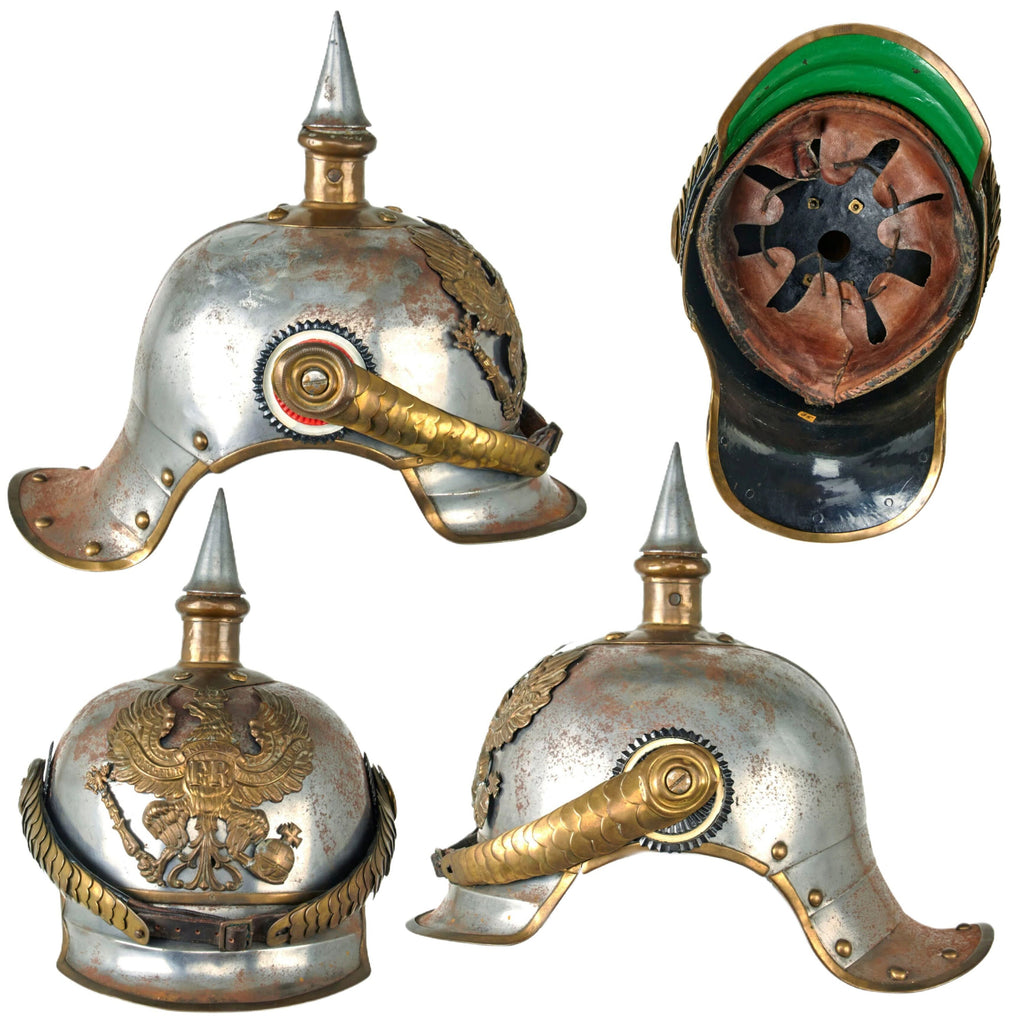 Original German Pre-WWI M1862/67 Kurassier Line Regiments Lobster Tail Pickelhaube Spiked Helmet Original Items