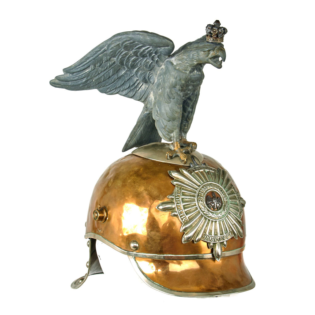 Original Prussian Pre-WWI Kurassier Helmet of the Garde Du Korps with Replica Eagle & Front Wappen Plate - Circa 1871 Original Items