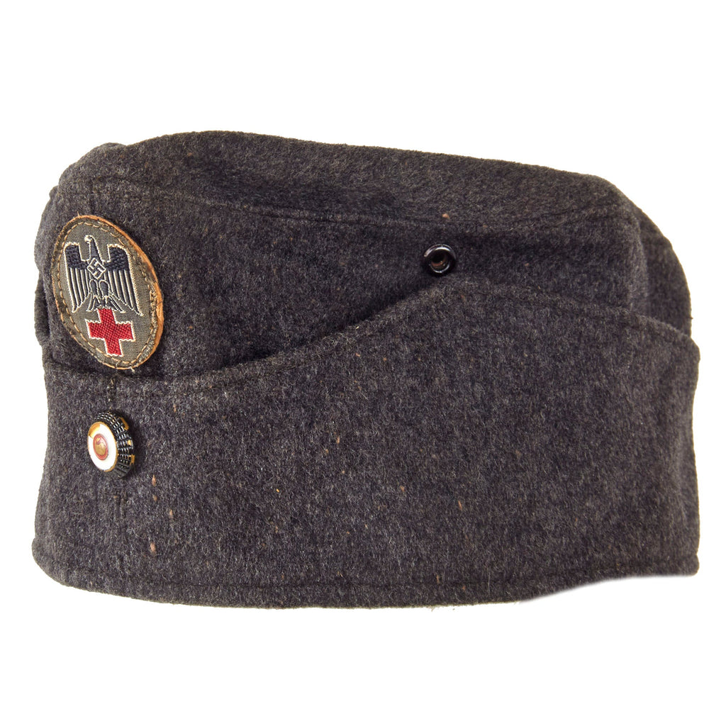 Original German WWII Red Cross DRK EM/NCO Overseas Field Cap by Ludwig Reuther - Size 51 - Deutsches Rotes Kreuz Original Items
