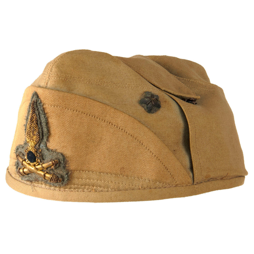 Original WWII Italian Officer Lieutenant’s Tropical Weight Artillery Bustina Field Cap Original Items