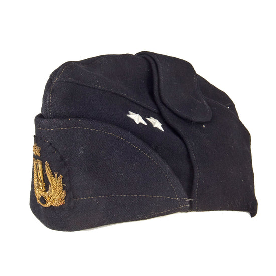 Original WWII Italian Black Shirt MVSN Fascist Captain’s Bustina Field Cap With Bullion Insignia Original Items
