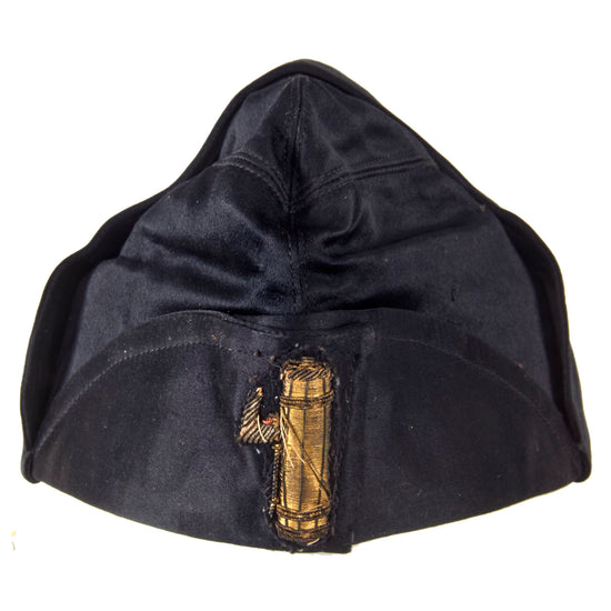 Original WWII Italian Black Shirt MVSN Fascist Rare Silk Bustina Field Cap With Bullion Insignia