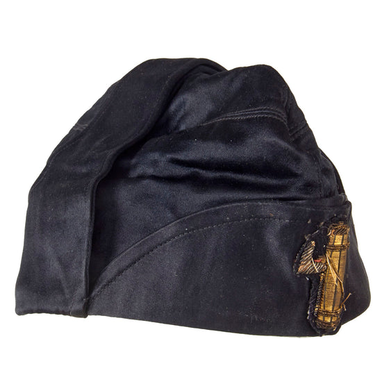 Original WWII Italian Black Shirt MVSN Fascist Rare Silk Bustina Field Cap With Bullion Insignia Original Items