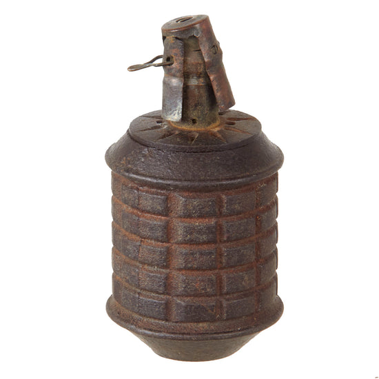 Original Japanese WWII Type 97 Inert Fragmentation Hand Grenade with Fuse - Dated 1941 Original Items