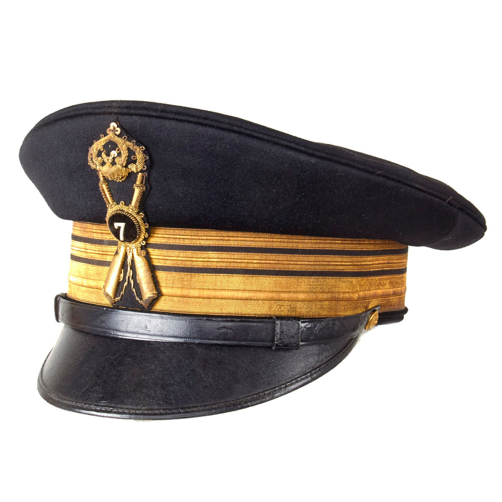 Original WWII Italian Royal 7th Infantry Officer's Evening Dress Peaked Visor Cap by Cigna Melchiorre of Torino - Excellent Original Items