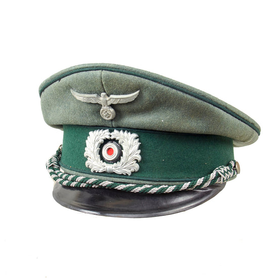 Original German WWII Customs Officer Schirmmütze Visor Cap by L. Reuther with Detached Visor - Size 57 Original Items