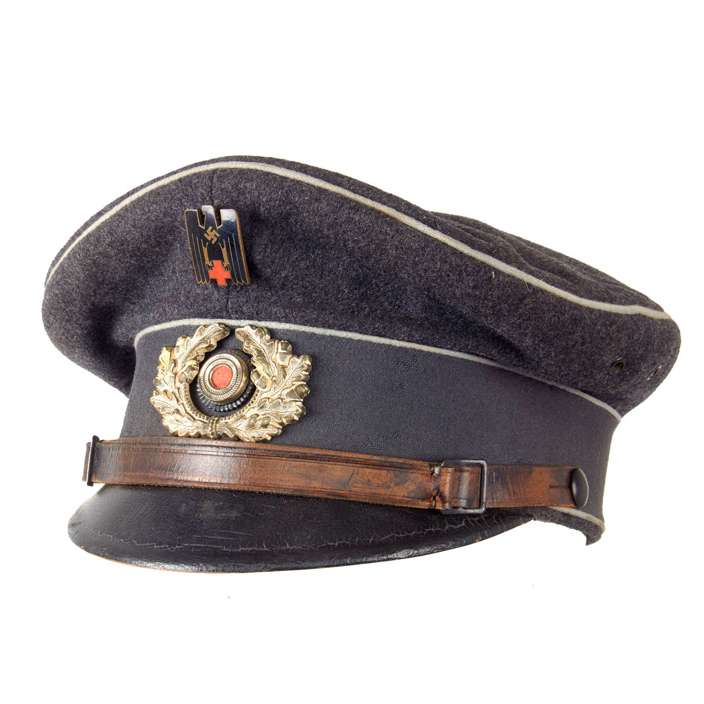 Original German WWII Red Cross DRK EM/NCO Schirmmütze Visor Cap by Josef A. Heeb - Deutsches Rotes Kreuz Original Items