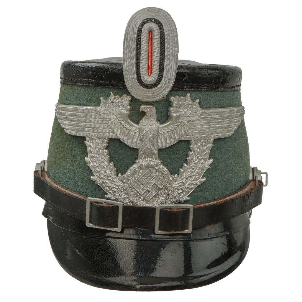 Original German WWII 1938 Dated Late Pattern Metropolitan Police Shako by EREL - Size 56 cm Original Items
