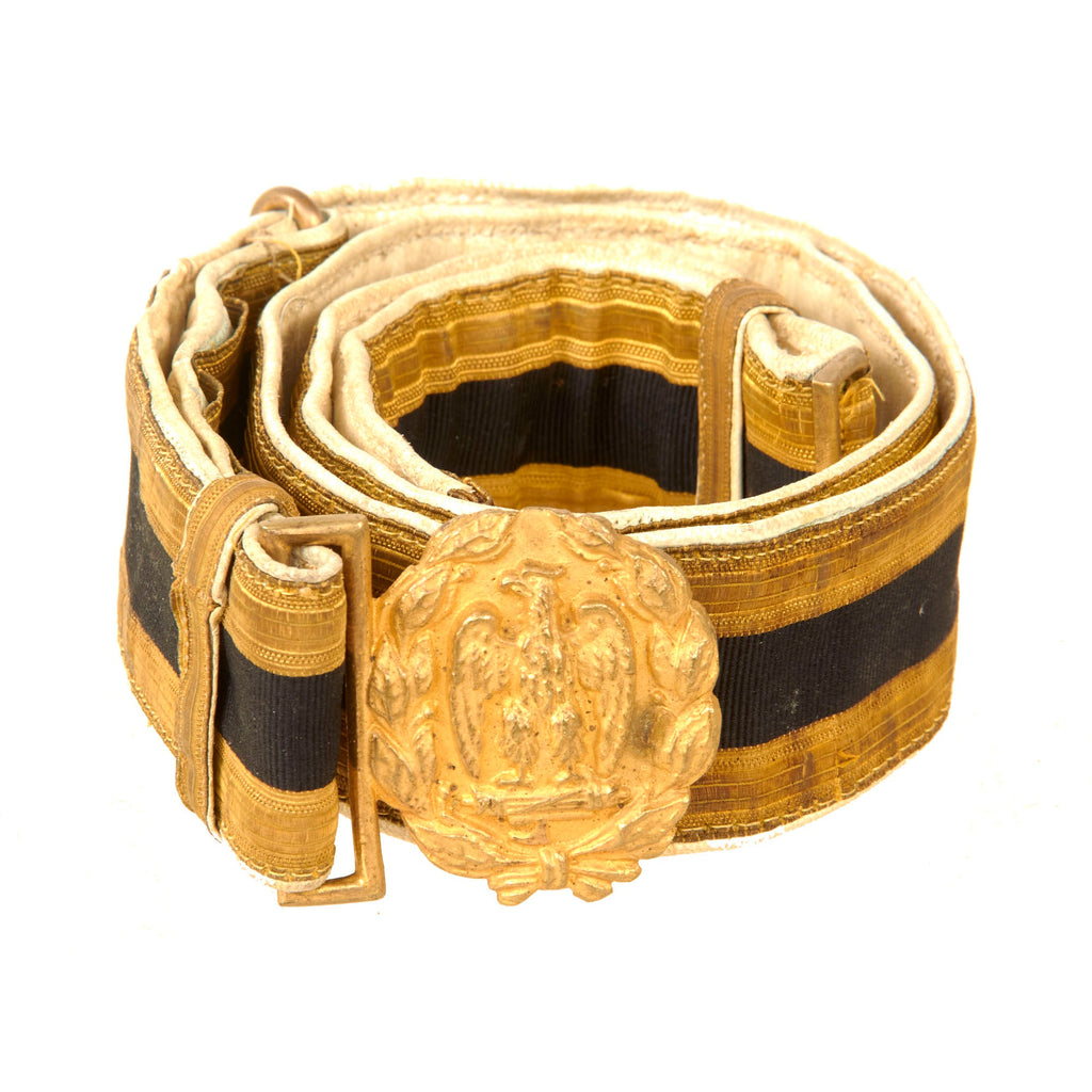 Original Italian WWII MVSN Blackshirt Officer’s Brocade Dress Belt with Buckle Original Items