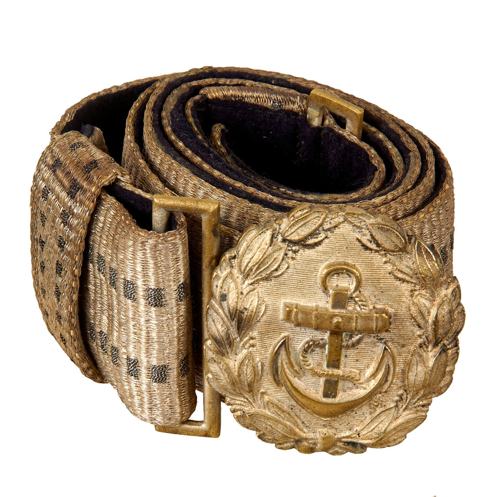 Original German WWII Kriegsmarine Administrative Official Brocade Belt & Buckle Original Items
