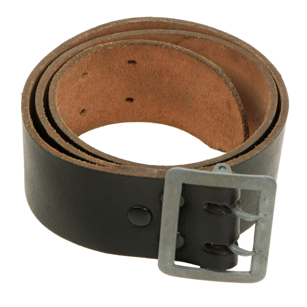 Original German WWII Army Heer Officers 43mm Black Leather Open Claw Zinc Buckle Belt Original Items