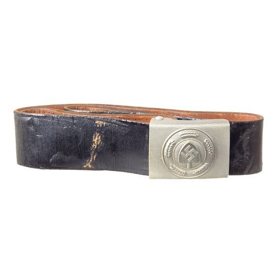 Original German WWII EM/NCO RAD Labor Service Belt with 1939 Dated Aluminum Buckle by L. Gottlieb & Söhne - Reichsarbeitsdienst Original Items