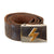 Original German WWII Child Sized HJ Early DJ Leather Belt with Deutsches Jungvolk Single Rune Plated Brass Buckle Original Items