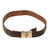 Original German WWII Child Sized HJ Early DJ Leather Belt with Deutsches Jungvolk Single Rune Plated Brass Buckle Original Items