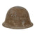 Original WWII Imperial Japanese Zinc Civil Defense / Last Ditch Helmet - Complete with Chinstrap and Liner with Kanji Markings Original Items