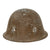 Original WWII Imperial Japanese Zinc Civil Defense / Last Ditch Helmet - Complete with Chinstrap and Liner with Kanji Markings Original Items