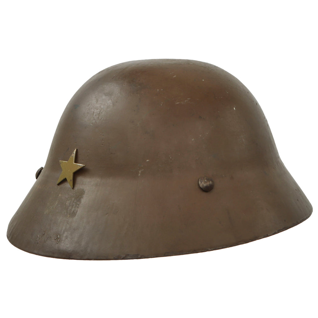 Original Imperial Japanese Army WWII Type 90 Civil Defense Helmet with Star & Liner Original Items