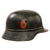 Original German WWII Beaded M40 NSDAP Double Decal Civic Police Steel Helmet Shell - Stamped NS64 Original Items