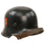 Original German WWII M34 Square Dip NSDAP Double Decal Civic Police Steel Helmet with 56cm Liner and Chinstrap - Ordnungspolizei