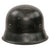 Original German WWII M34 Square Dip NSDAP Double Decal Civic Police Steel Helmet with 56cm Liner and Chinstrap - Ordnungspolizei