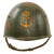 Original WWII Italian Regia Marina Navy M33 Helmet with Likely Fake Painted Naval Unit Insignia - Liner & Chinstrap Original Items