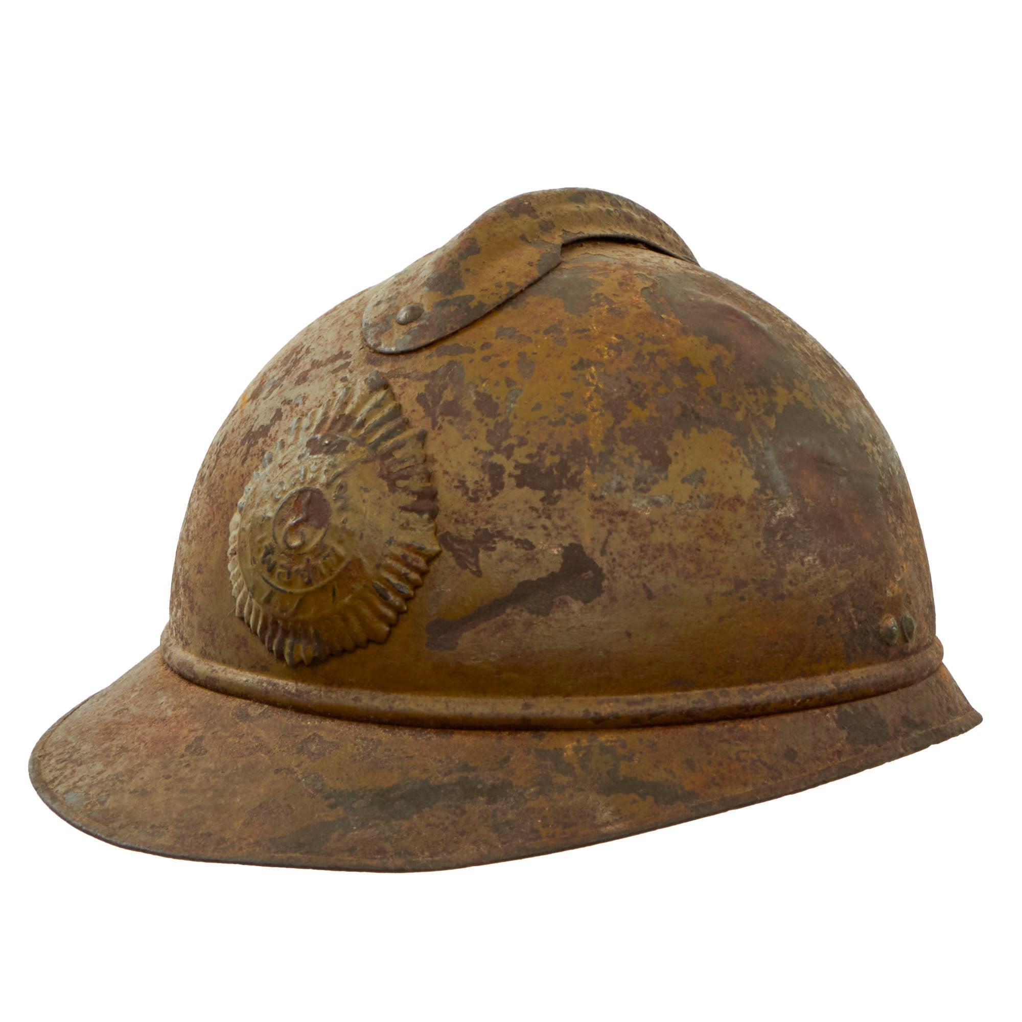 Original French WWI Model 1915 Adrian Helmet Shell with Siam
