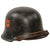 Original German WWII M34 Civic Square Dip NSDAP Double Decal Police Steel Helmet with 55cm Liner and Chinstrap - Ordnungspolizei Original Items