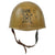 Original WWII Italian M33 Helmet with Fake Sand Camouflage Paint and Stencil - Full Liner & Chinstrap - Size 57 Original Items
