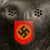 Original German WWII M34 Square Dip Ordnungspolizei Police Double Decal Steel Helmet with HMA Maker Decal, Relic Liner, and Broken Chinstrap